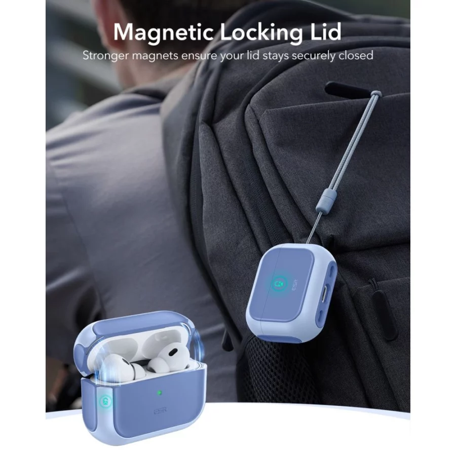Etui ESR Orbit Halolock MagSafe na AirPods Pro - niebieskie