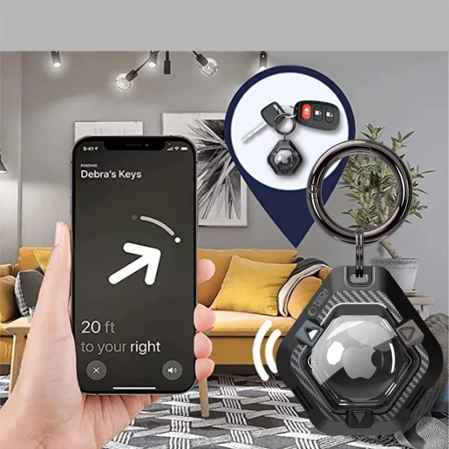 Etui Tech-Protect Defense na Apple AirTag 1 / 2 - czarne