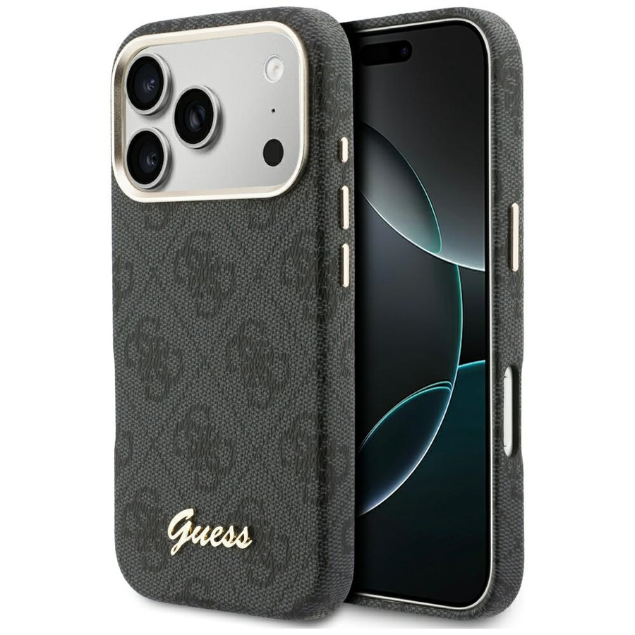 Etui Guess 4G Script MagSafe do iPhone   17 Pro czarny