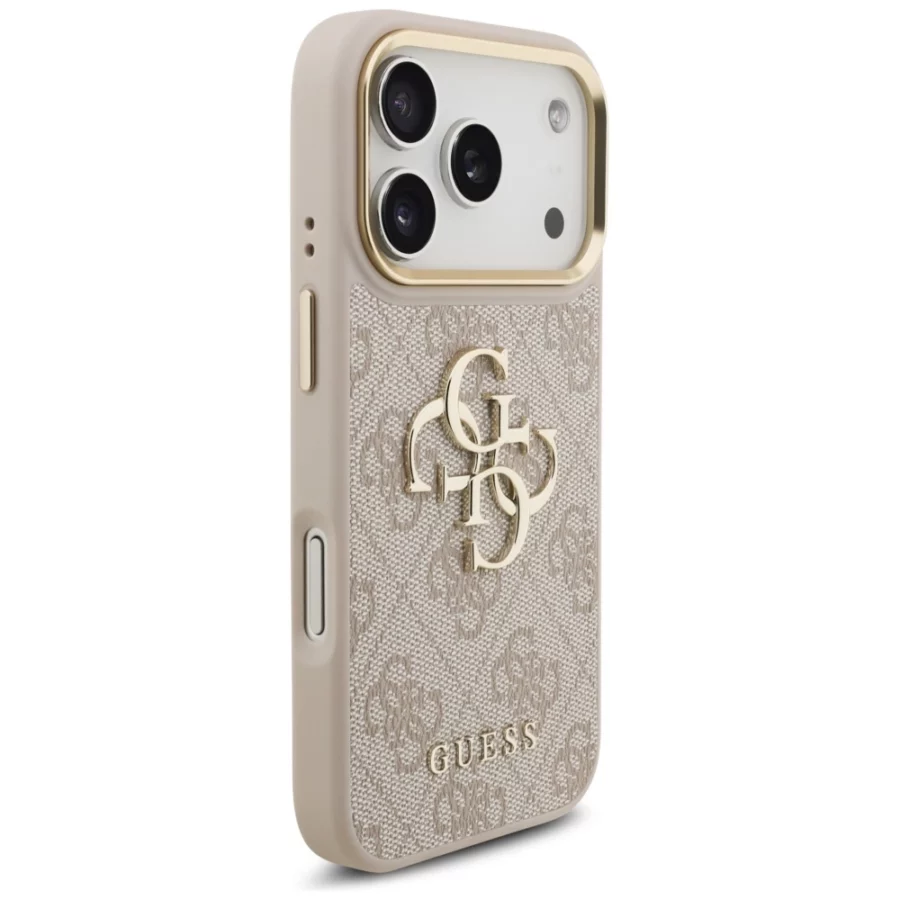 Etui Guess 4G Big 4G Classic Logo Big Strap Metal Buttons na iPhone 17 Pro - różowe
