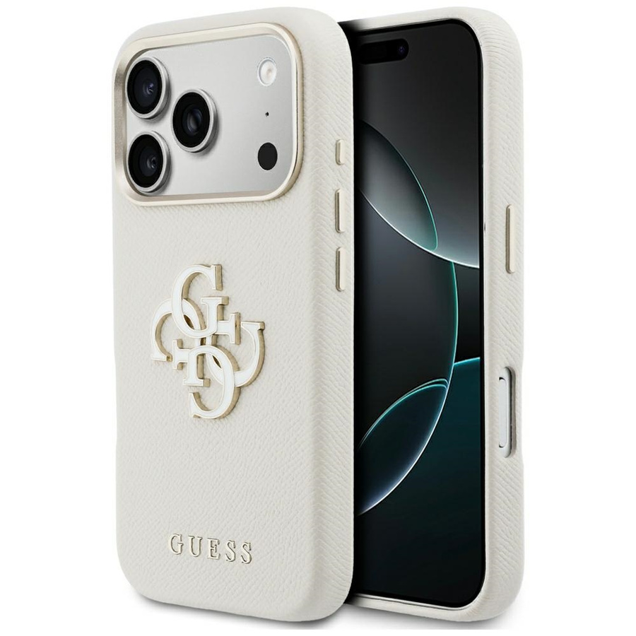 Etui Guess FW Resin Logo do iPhone 17    Pro beżowy