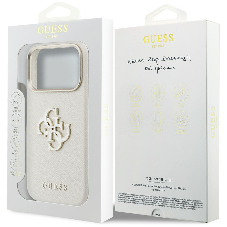 Etui Guess FW Resin Logo do iPhone 17    Pro beżowy