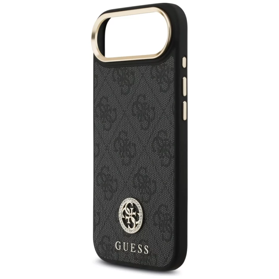 Etui Guess 4G Strass Logo & Big Strap Metal Buttons MagSafe na iPhone Air - czarne