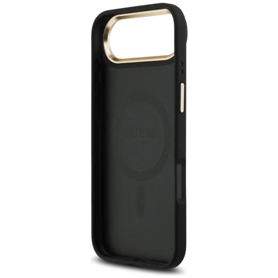 Etui Guess 4G Strass Logo & Big Strap Metal Buttons MagSafe na iPhone Air - czarne
