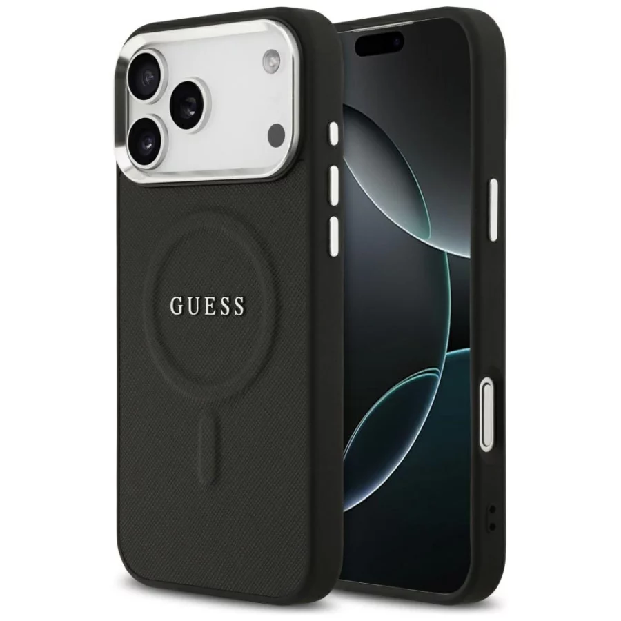 Etui Guess Classic Logo MagSafe na iPhone 17 Pro Max - czarne