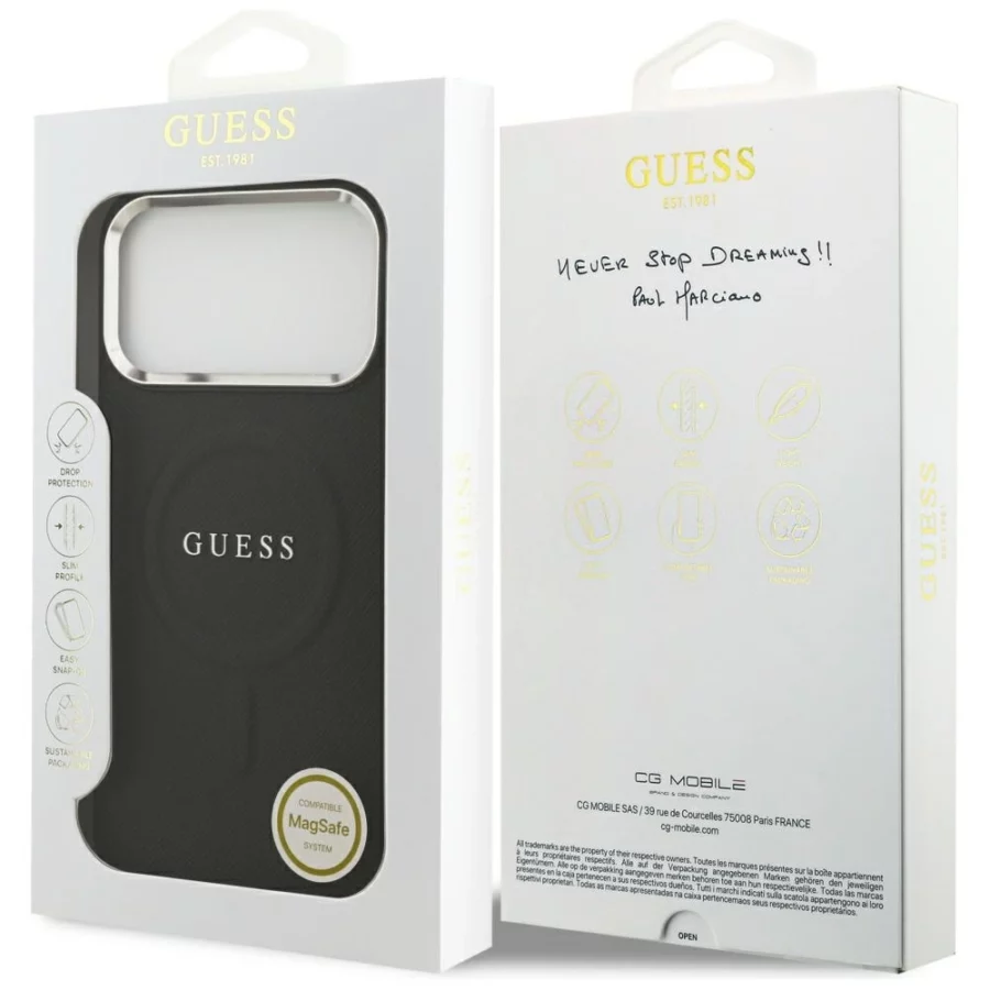 Etui Guess Classic Logo MagSafe na iPhone 17 Pro Max - czarne