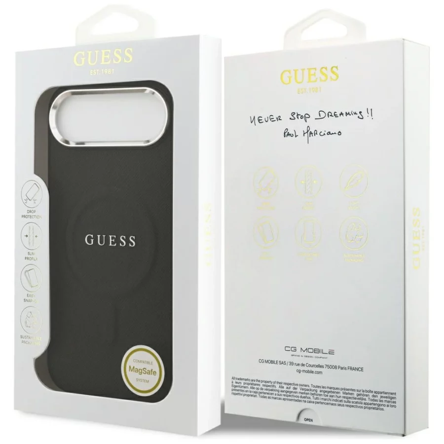 Etui Guess Classic Logo MagSafe na iPhone Air - czarne