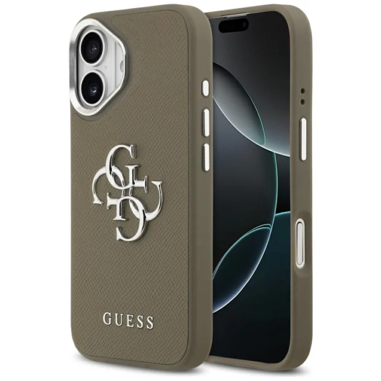 Etui Guess Grained Big 4G Classic Logo na iPhone 17 - brązowe