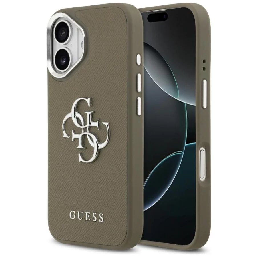 Etui Guess Grained Big 4G Classic Logo na iPhone 17 - brązowe