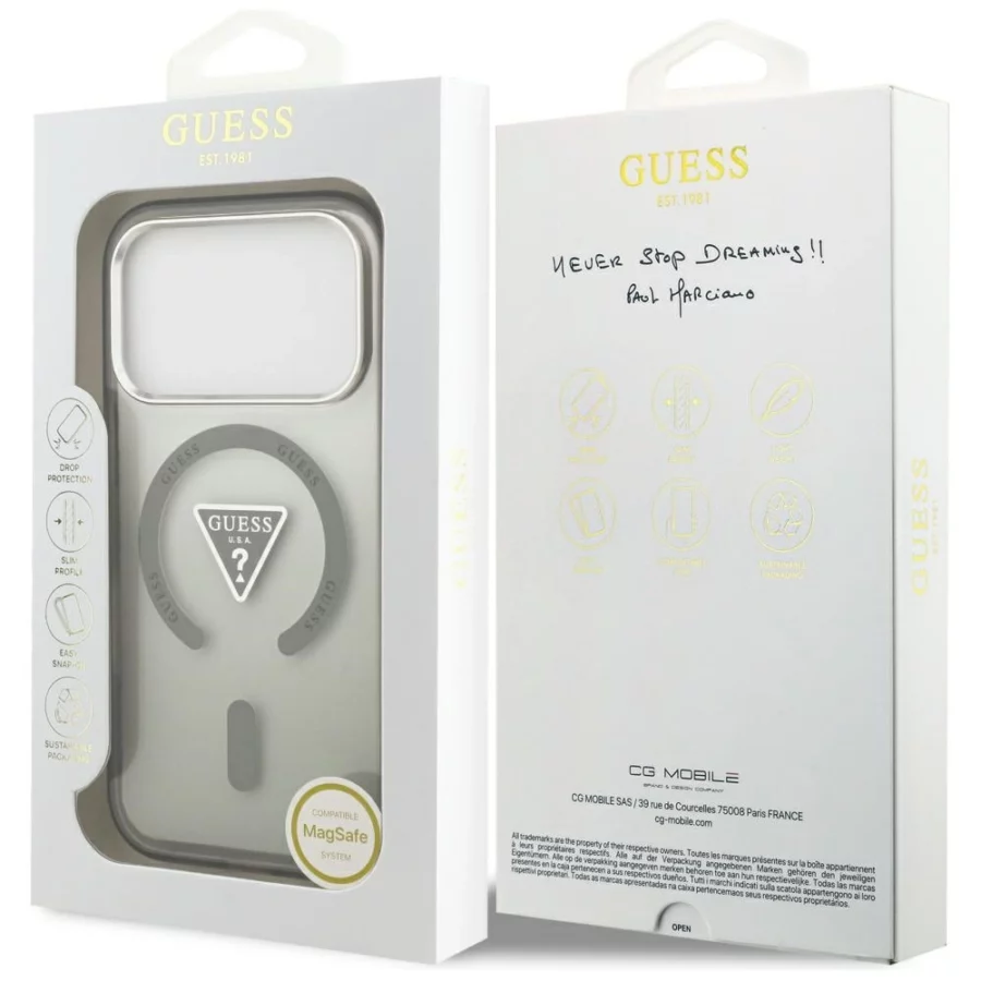 Etui Guess IML Gradient Triangle Logo MagSafe na iPhone 17 Pro Max - zielone