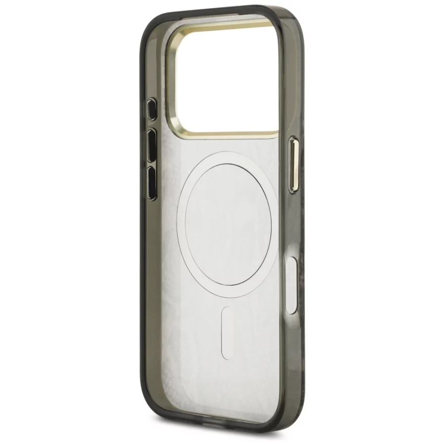 Etui Guess Python Pattern MagSafe na iPhone 17 Pro - brązowe