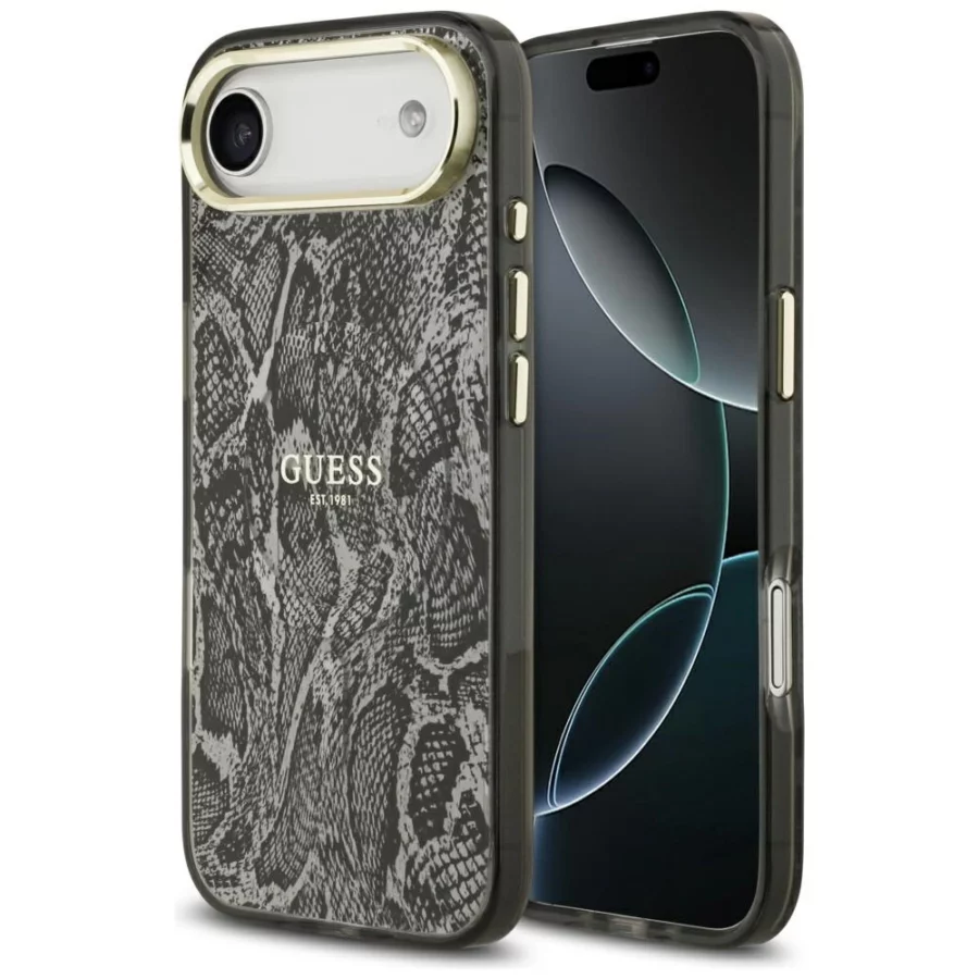 Etui Guess Python Pattern MagSafe na iPhone Air - czarne