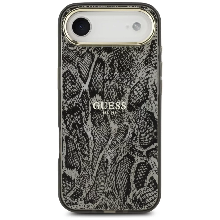 Etui Guess Python Pattern MagSafe na iPhone Air - czarne