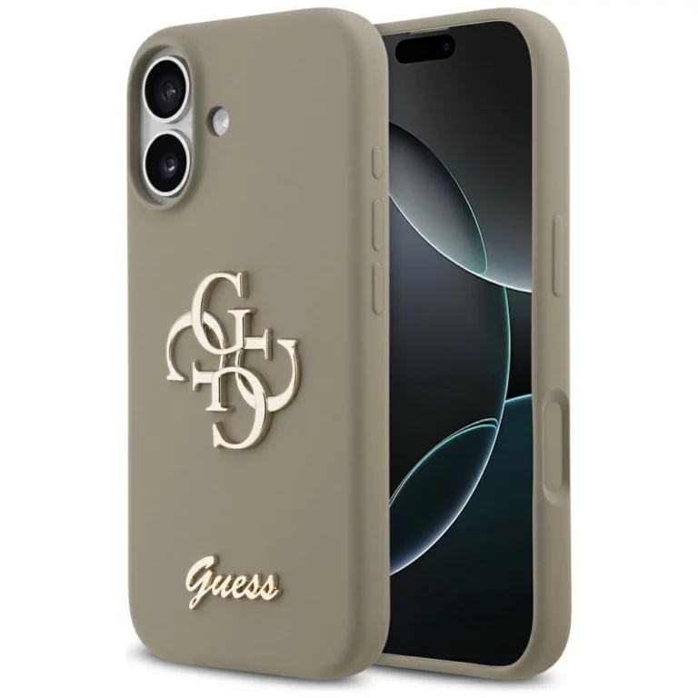 Etui Guess Silicone Big 4G Script na iPhone 17 - brązowe