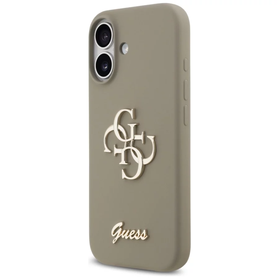 Etui Guess Silicone Big 4G Script na iPhone 17 - brązowe