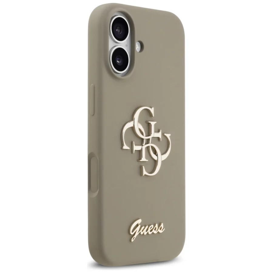 Etui Guess Silicone Big 4G Script na iPhone 17 - brązowe