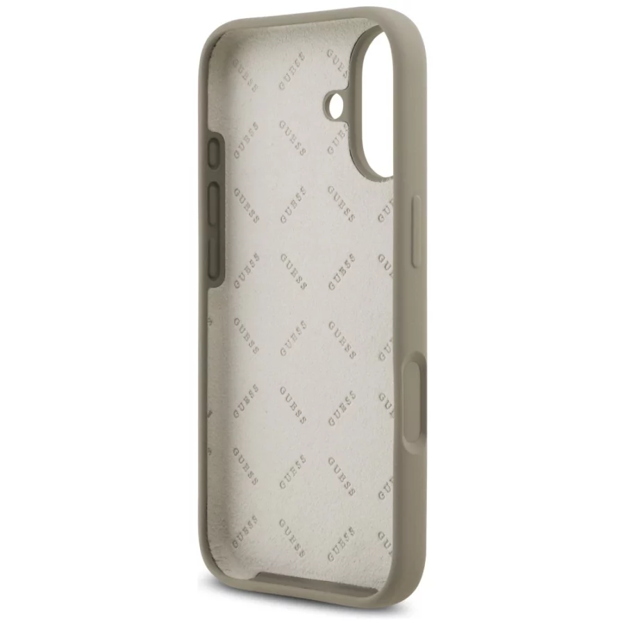 Etui Guess Silicone Big 4G Script na iPhone 17 - brązowe