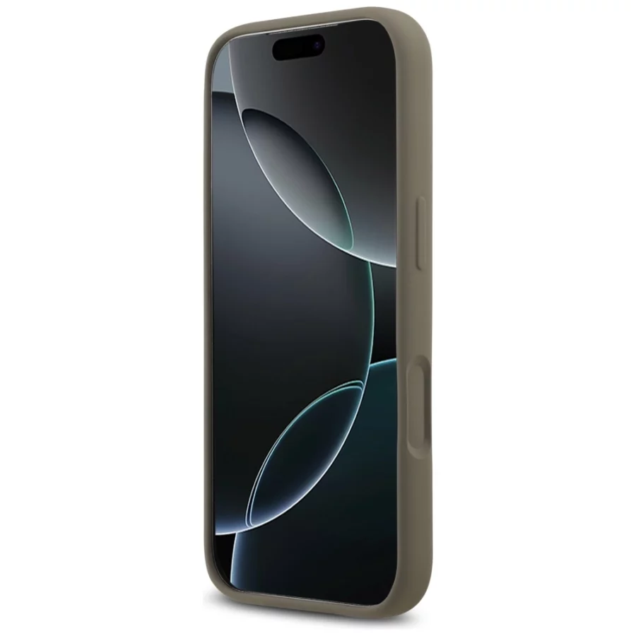 Etui Guess Silicone Big 4G Script na iPhone 17 Pro - brązowe