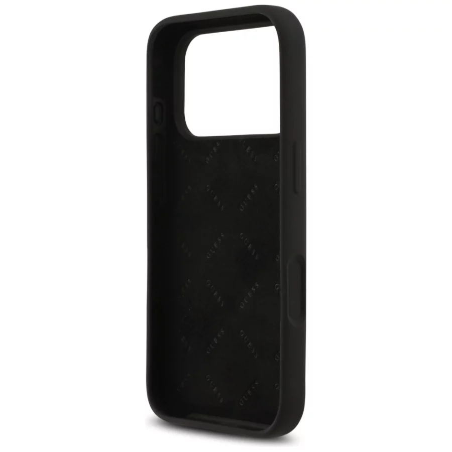 Etui Guess Silicone Big 4G Script na iPhone 17 Pro - czarne