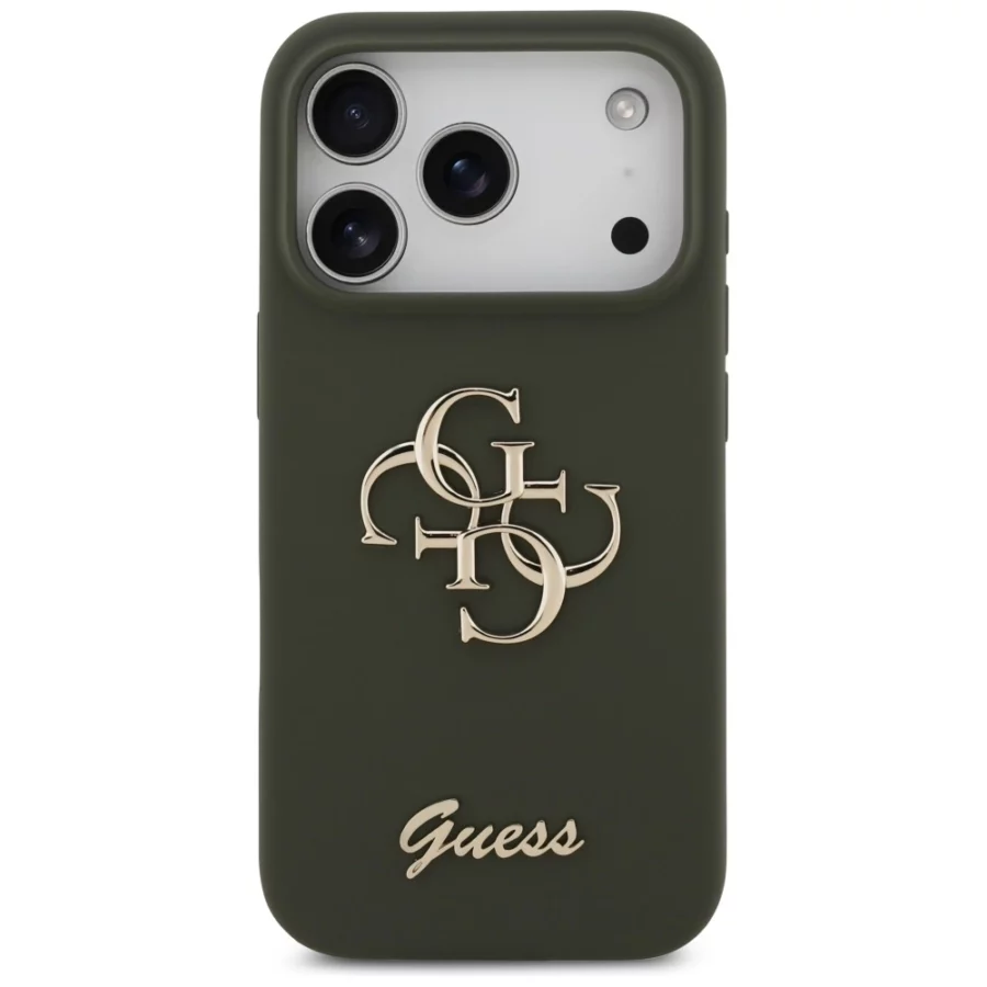 Etui Guess Silicone Big 4G Script na iPhone 17 Pro - zielone
