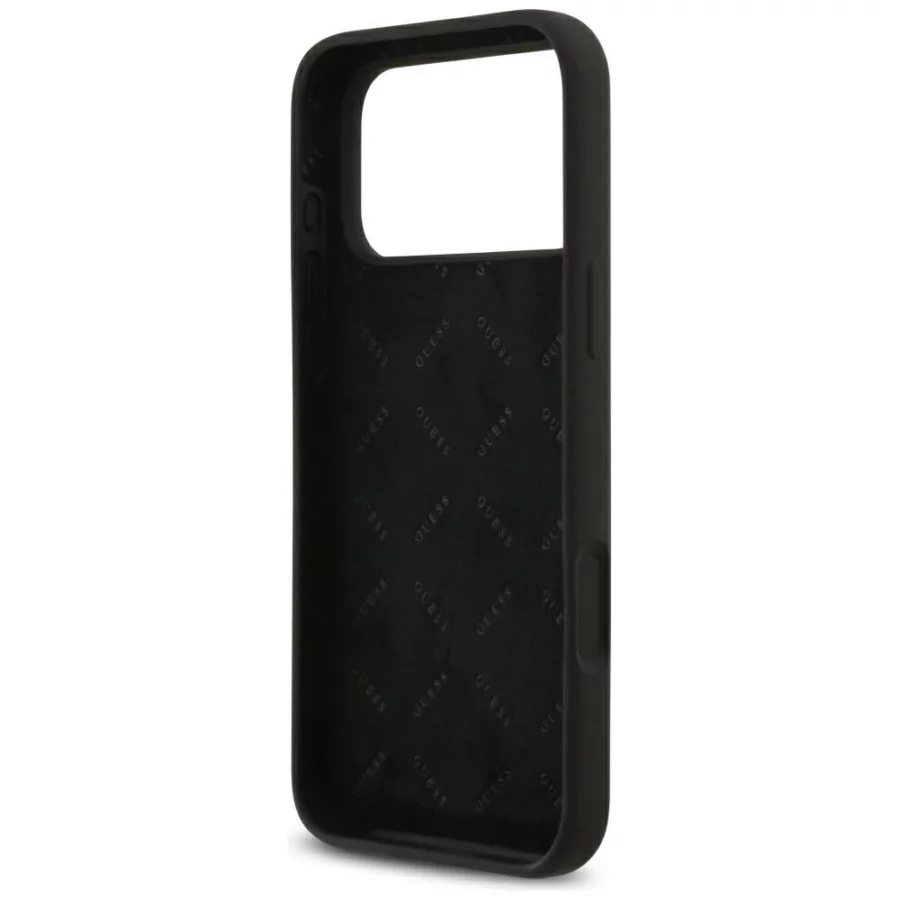 Etui Guess Silicone Big 4G Script na iPhone 17 Pro Max - czarne