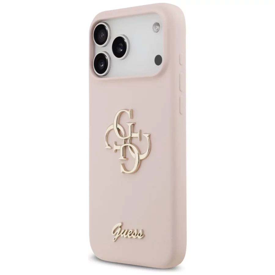 Etui Guess Silicone Big 4G Script na iPhone 17 Pro Max - różowe