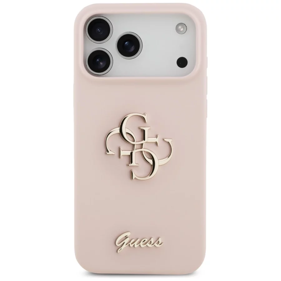 Etui Guess Silicone Big 4G Script na iPhone 17 Pro Max - różowe