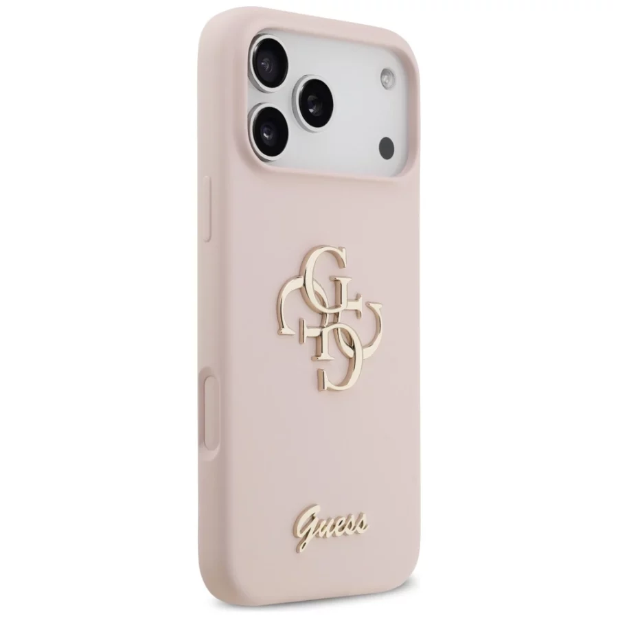 Etui Guess Silicone Big 4G Script na iPhone 17 Pro Max - różowe