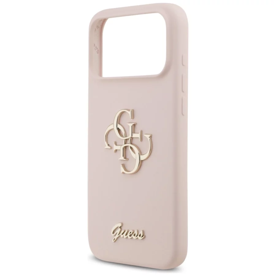 Etui Guess Silicone Big 4G Script na iPhone 17 Pro Max - różowe