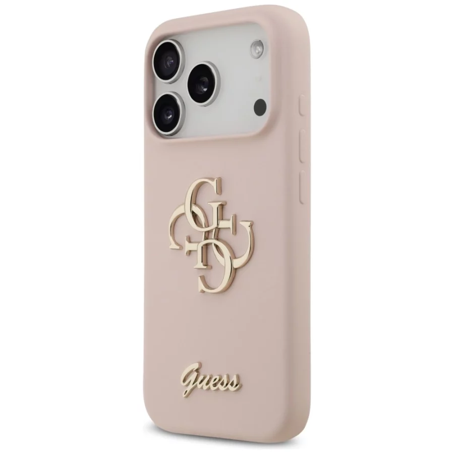 Etui Guess Silicone Big 4G Script na iPhone 17 Pro - różowe