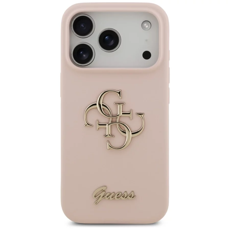 Etui Guess Silicone Big 4G Script na iPhone 17 Pro - różowe