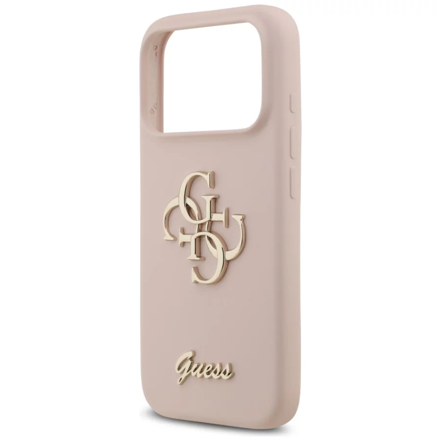 Etui Guess Silicone Big 4G Script na iPhone 17 Pro - różowe