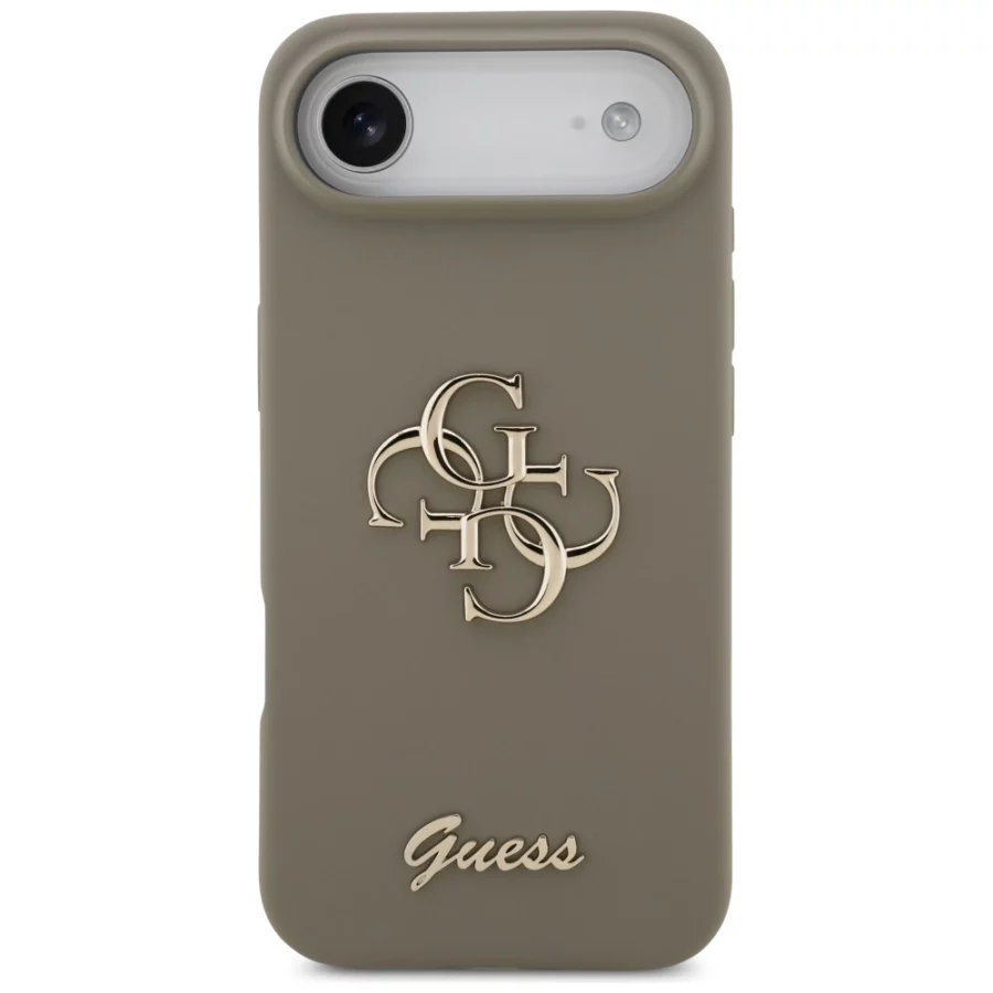 Etui Guess Silicone Big 4G Script na iPhone Air - brązowe