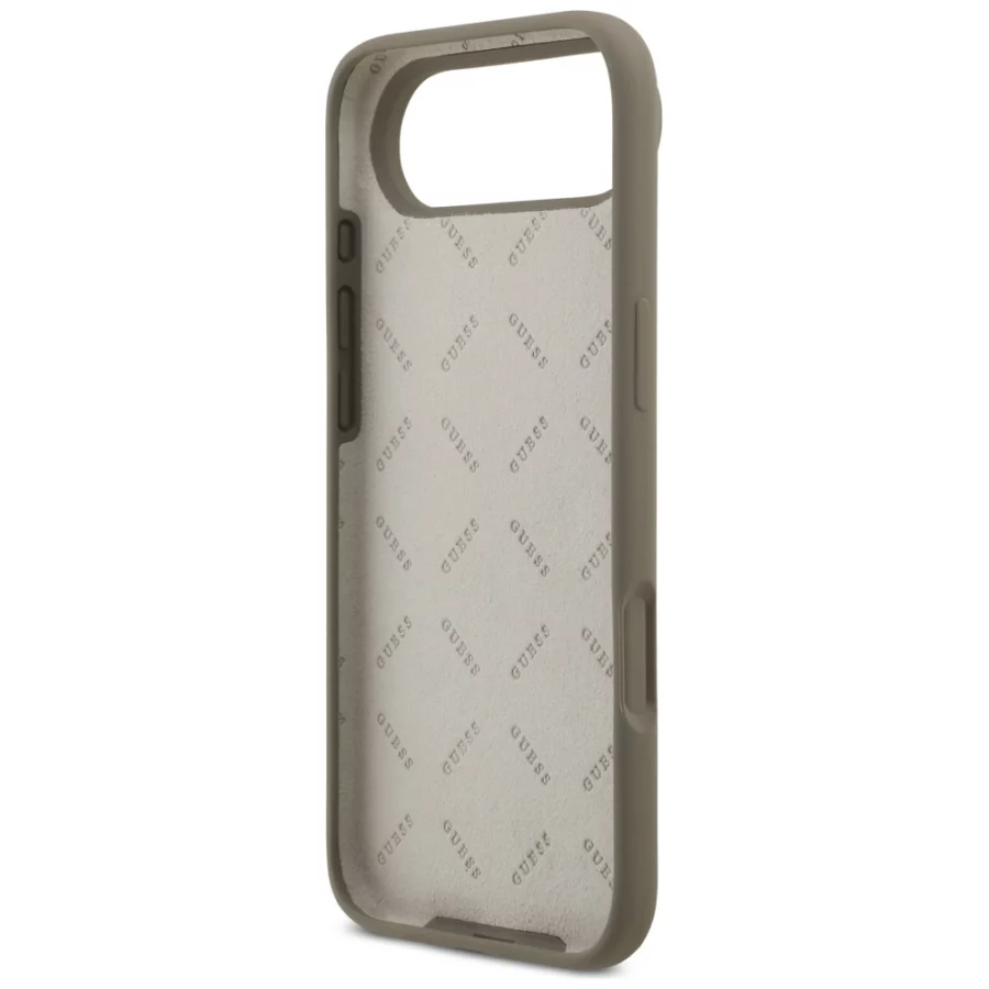 Etui Guess Silicone Big 4G Script na iPhone Air - brązowe