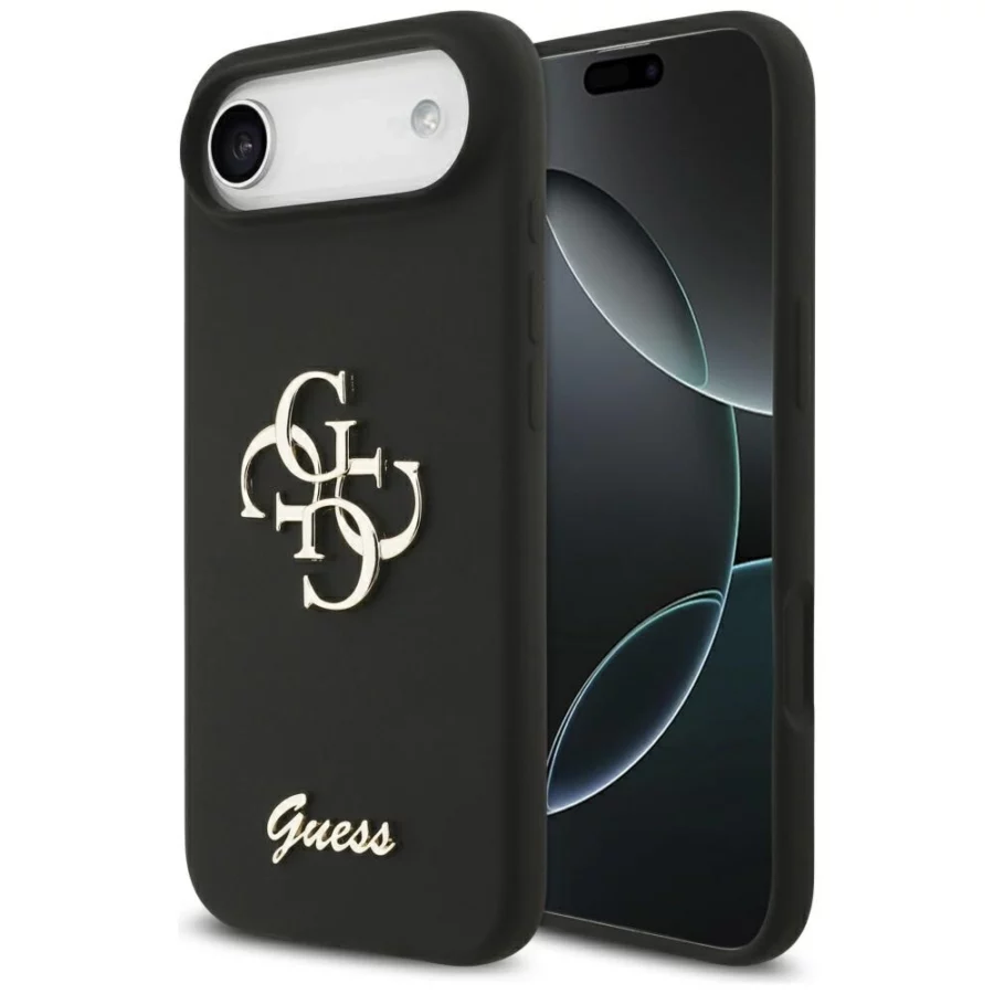 Etui Guess Silicone Big 4G Script na iPhone Air - czarne