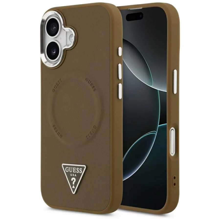 Etui Guess Triangle Logo MagSafe na iPhone 17 - brązowe