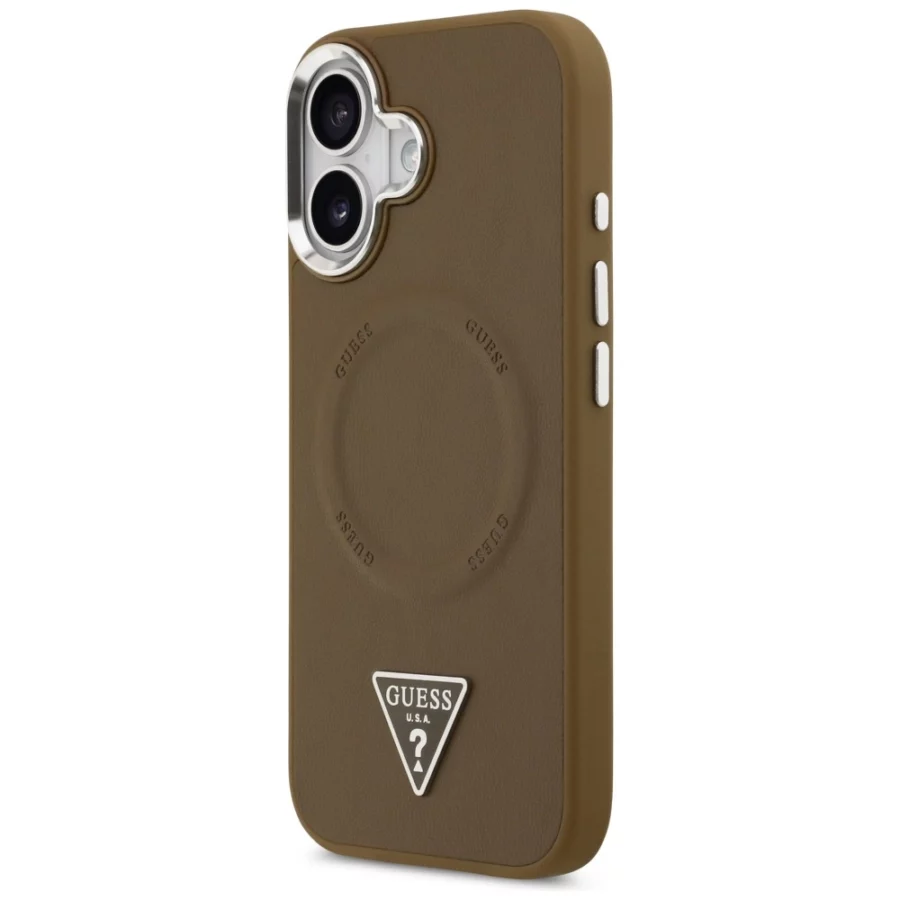 Etui Guess Triangle Logo MagSafe na iPhone 17 - brązowe
