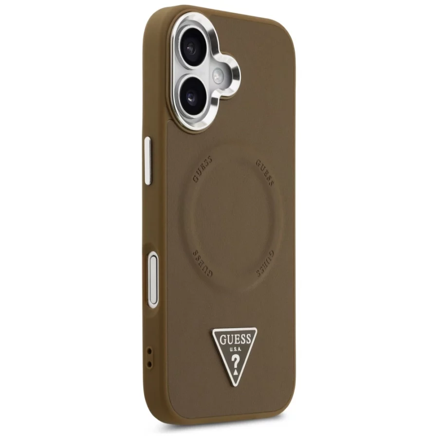 Etui Guess Triangle Logo MagSafe na iPhone 17 - brązowe