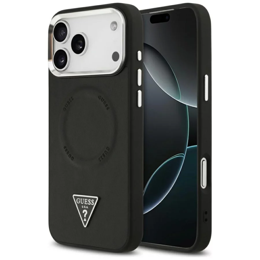 Etui Guess Triangle Logo MagSafe na iPhone 17 Pro - czarne