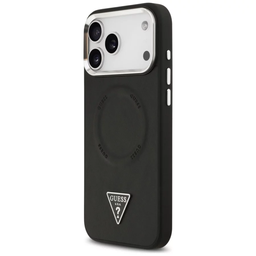 Etui Guess Triangle Logo MagSafe na iPhone 17 Pro - czarne
