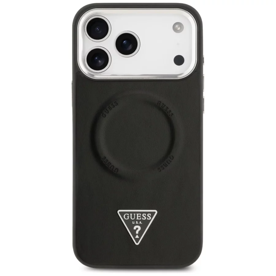 Etui Guess Triangle Logo MagSafe na iPhone 17 Pro - czarne