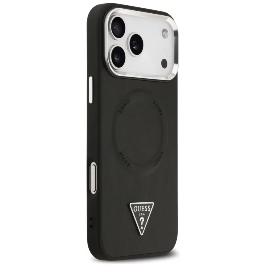 Etui Guess Triangle Logo MagSafe na iPhone 17 Pro - czarne