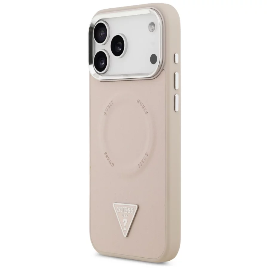 Etui Guess Triangle Logo MagSafe na iPhone 17 Pro - różowe