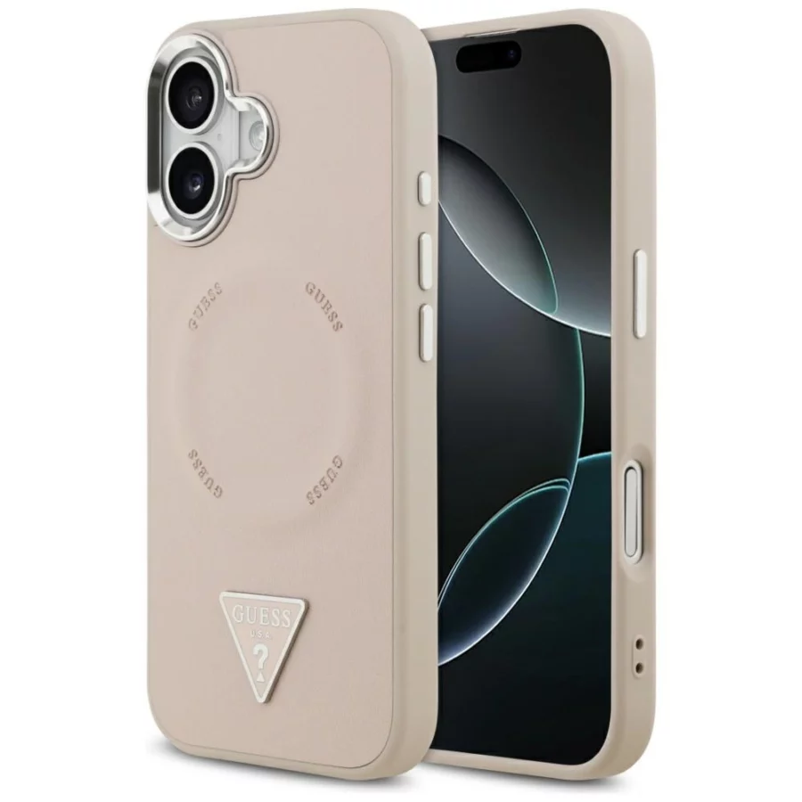 Etui Guess Triangle Logo MagSafe na iPhone 17 - różowe