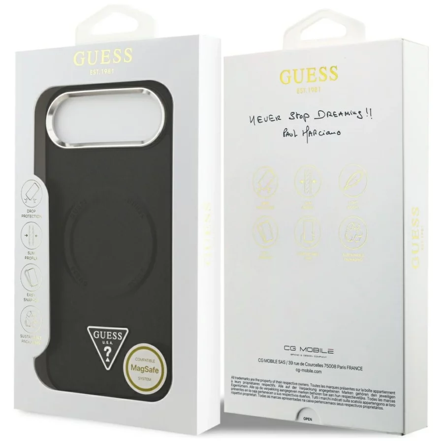 Etui Guess Triangle Logo MagSafe na iPhone Air - czarne