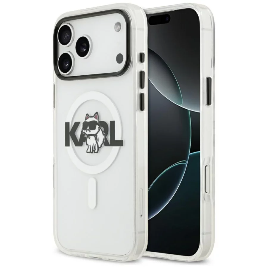 Etui Karl Lagerfeld IML Choupette Sketch Logo MagSafe na iPhone 17 Pro - przezroczyste