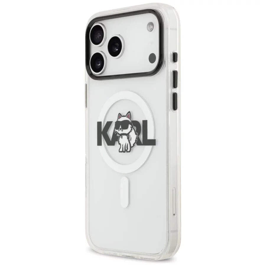 Etui Karl Lagerfeld IML Choupette Sketch Logo MagSafe na iPhone 17 Pro - przezroczyste