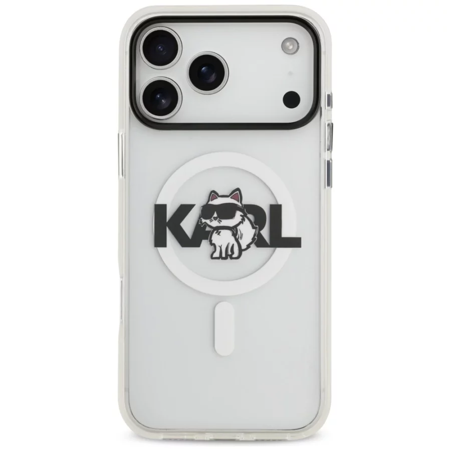 Etui Karl Lagerfeld IML Choupette Sketch Logo MagSafe na iPhone 17 Pro - przezroczyste