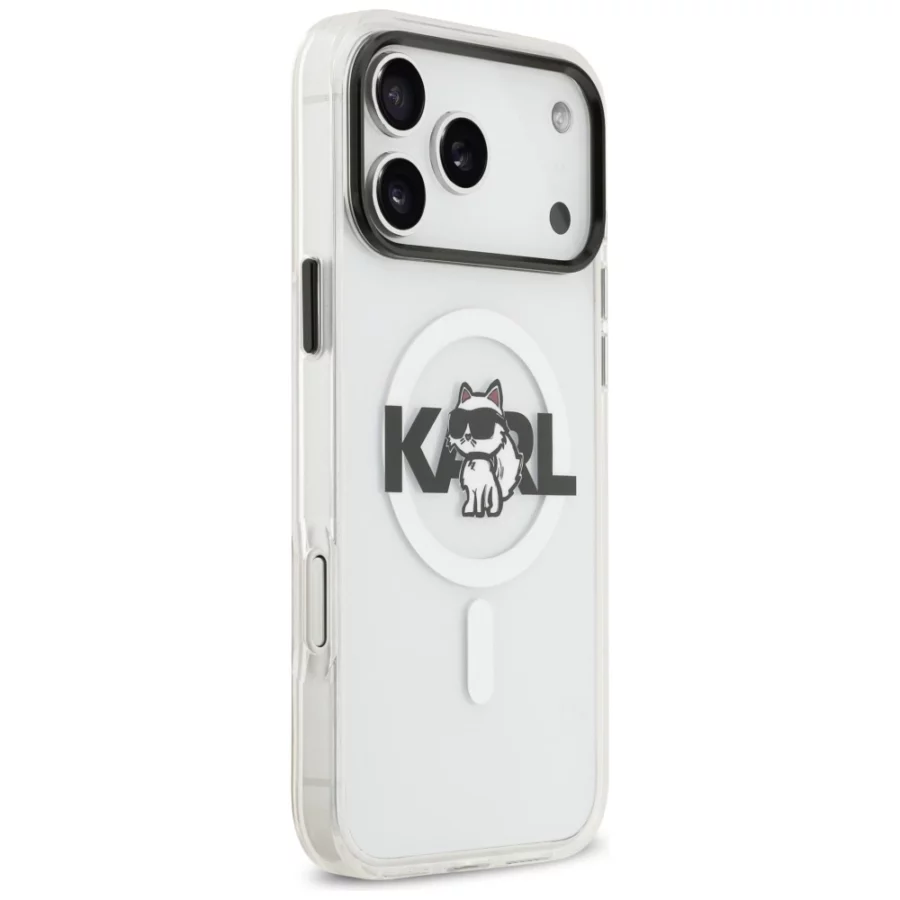 Etui Karl Lagerfeld IML Choupette Sketch Logo MagSafe na iPhone 17 Pro - przezroczyste