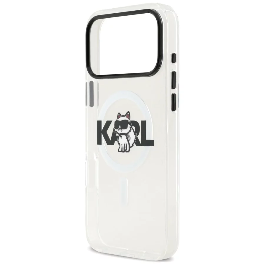Etui Karl Lagerfeld IML Choupette Sketch Logo MagSafe na iPhone 17 Pro - przezroczyste